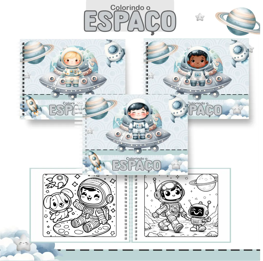 Livro de Colorir Colorindo o espaço - Arquivo digital - PDF